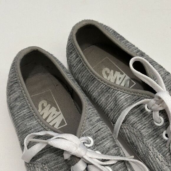 VANS Gray Canvas Shoes Lace Up Flats Skate Sneakers Womens Size 7 EU 37 - Picture 4 of 6